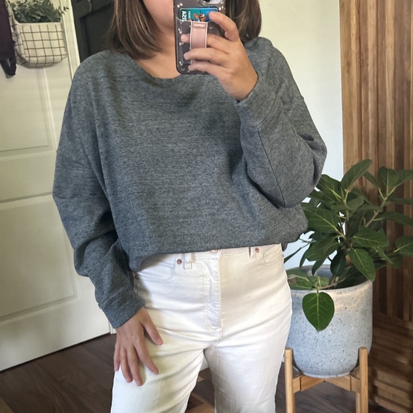Athleta Luxe Gray Sweatshirt. Size L - Picture 1 of 10